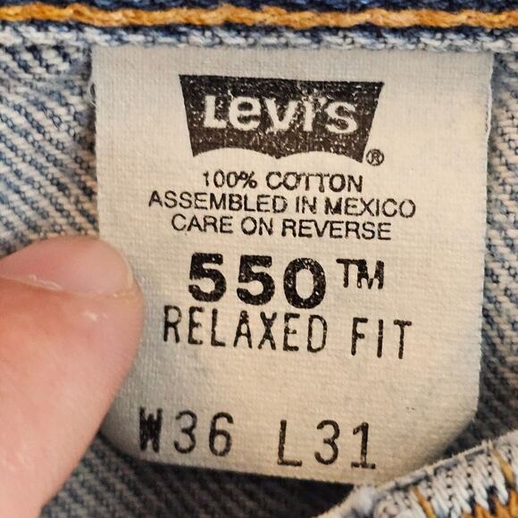 Vtg Levis 550 Relaxed Fit Jeans Size Tag 36x31 Act 34x30 Blue Tapered Denim Y2K - Picture 10 of 14